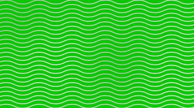 Canlandırılmış gümüş dalgalı çizgiler. Lineer gri arka plan. Dekoratif desen. Döngülü video. Vektör illüstrasyonu yeşil arkaplanda izole edildi.