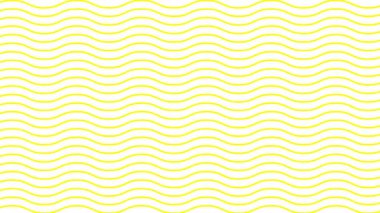 Animasyon sarı dalgalı çizgiler. Doğrusal arkaplan. Dekoratif desen. Döngülü video. Vektör illüstrasyonu beyaz arkaplanda izole edildi.