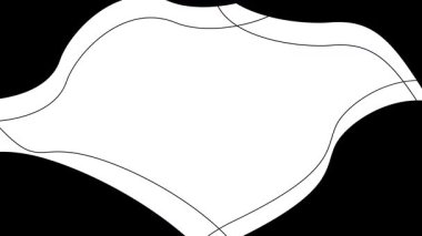 Animated black decorative wavy frame with copy space. Looped video. Vector illustration isolated on white background.
