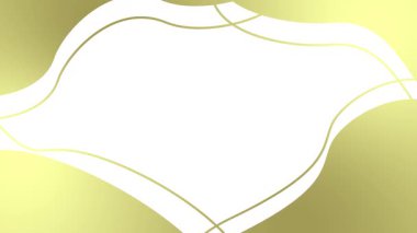 Animated golden decorative wavy frame with copy space. Looped video. Vector illustration isolated on white background.