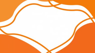 Animated orange decorative wavy frame with copy space. Looped video. Vector illustration isolated on white background.