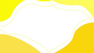 Animated yellow decorative wavy frame with copy space. Looped video. Vector illustration isolated on white background.