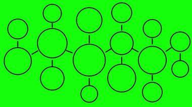 Animated line black icon of molecule. Linear medical symbol is drawn. Concept of diagram, chart, infographic, research, structure, connection, chemistry, biology. Looped video. Vector illustration isolated on green background.