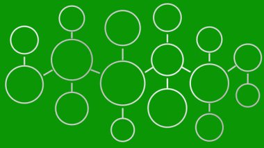 Animated line violet icon of molecule. Linear medical symbol is drawn. Concept of diagram, chart, infographic, diagram, chart, infographics, research, structure, connection,  biology. Looped video. Vector illustration isolated on green background.