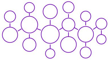 Animated line violet icon of molecule. Linear medical symbol is drawn. Concept of diagram, chart, infographic, research, structure, connection, chemistry, biology. Looped video. Vector illustration isolated on white background.