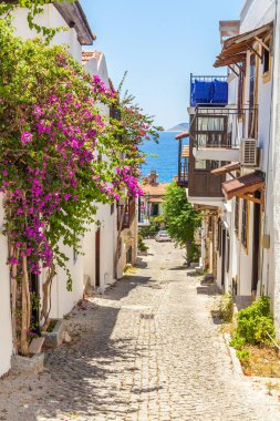 Picturesque summer streets of Kalkan, Antalya, Turkey clipart