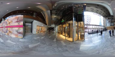   New York'taki Hudson Yards'daki Mağaza ve Restoranların 360 derecelik equirectangular fotoğrafı                                                             