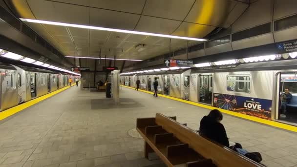 ニューヨーク地下鉄駅 -1 — ストック動画