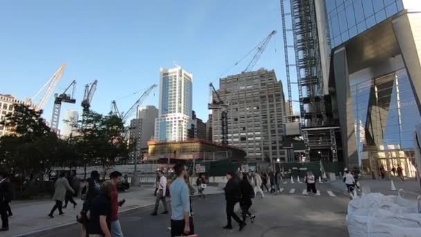 Hudson Yards Ett Nytt Stadskomplex New York Som Består Skyskrapor — Stockvideo