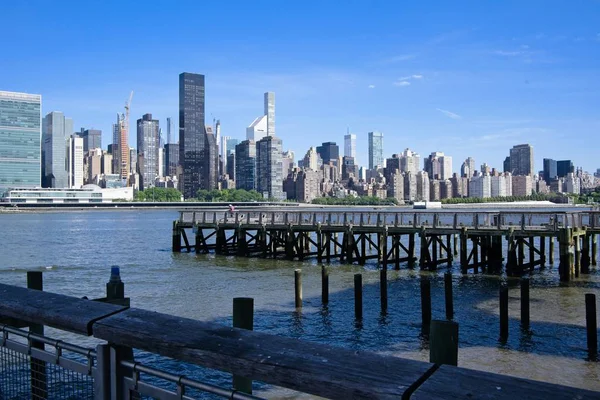 Piers Queens Long Island City Dışarı Jut New York Manhattan — Stok fotoğraf