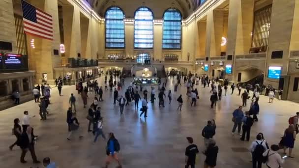 Morning Rush Hour Activity Main Floor Grand Central Terminal New — Stock Video
