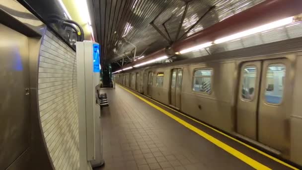 Den Roosevelt Island Subway Station New York City Djupt Jord — Stockvideo