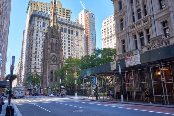 Trinity Church Broadway Wall Street New York City Een Monumentale — Stockfoto