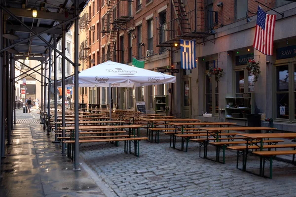 Stone Street Wall Street Area New York City Has Outdoor — Stock Photo, Image