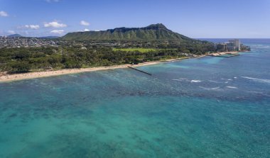 Diamond Head Honolulu Hawaii havadan görünümü