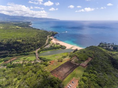 Waimea Körfezi manzaralı Oahu Hawaii
