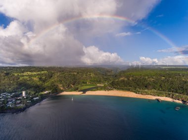 Waimea Körfezi manzaralı Oahu Hawaii