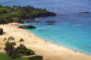 Waimea Körfezi manzaralı Oahu Hawaii
