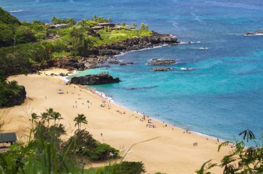 Waimea Körfezi manzaralı Oahu Hawaii