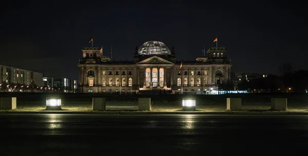 Berlin Reichstag Bundestag Night — Stock Photo, Image