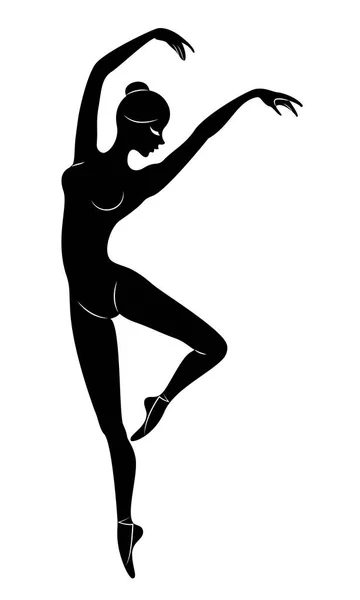 Silhouette d'une jolie dame, elle danse le ballet. La fille a une belle silhouette. Ballerine féminine. Illustration vectorielle . — Image vectorielle