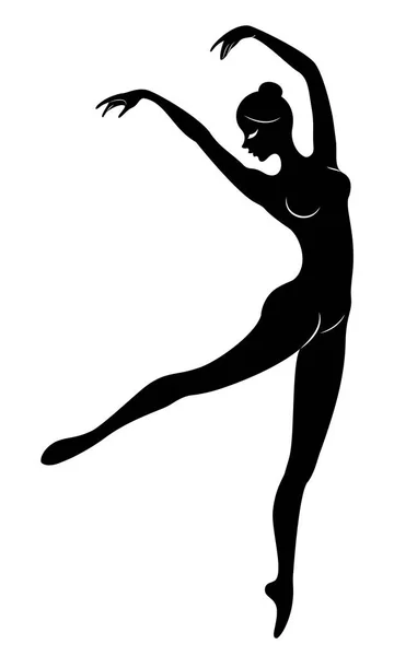 Silhouette d'une jolie dame, elle danse le ballet. La fille a une belle silhouette. Ballerine féminine. Illustration vectorielle — Image vectorielle