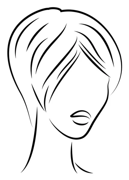 Silhouette de la tête d'une jolie dame. La fille montre la coiffure soin Bob avec les cheveux courts et moyens. Convient pour le logo, la publicité. Illustration vectorielle . — Image vectorielle