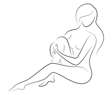 Tatlı bir bayanın silueti. Kızın çok güzel ince bir figürü var. Kadın yürüyor. Vektör çizimi.