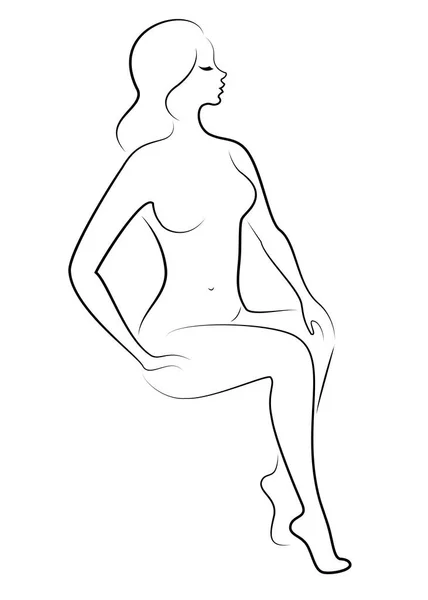 Silhouette einer süßen Dame. Das Mädchen hat eine schöne schlanke Figur. die Frau geht. Vektorillustration. — Stockvektor