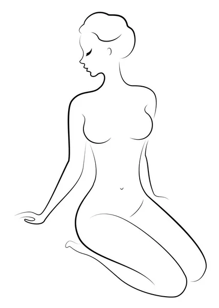 La silueta de una dulce dama. La chica tiene una hermosa figura delgada. La mujer está caminando. Ilustración vectorial . — Archivo Imágenes Vectoriales