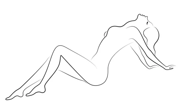 Silhouette einer süßen Dame. Das Mädchen hat eine schöne schlanke Figur. die Frau geht. Vektorillustration. — Stockvektor