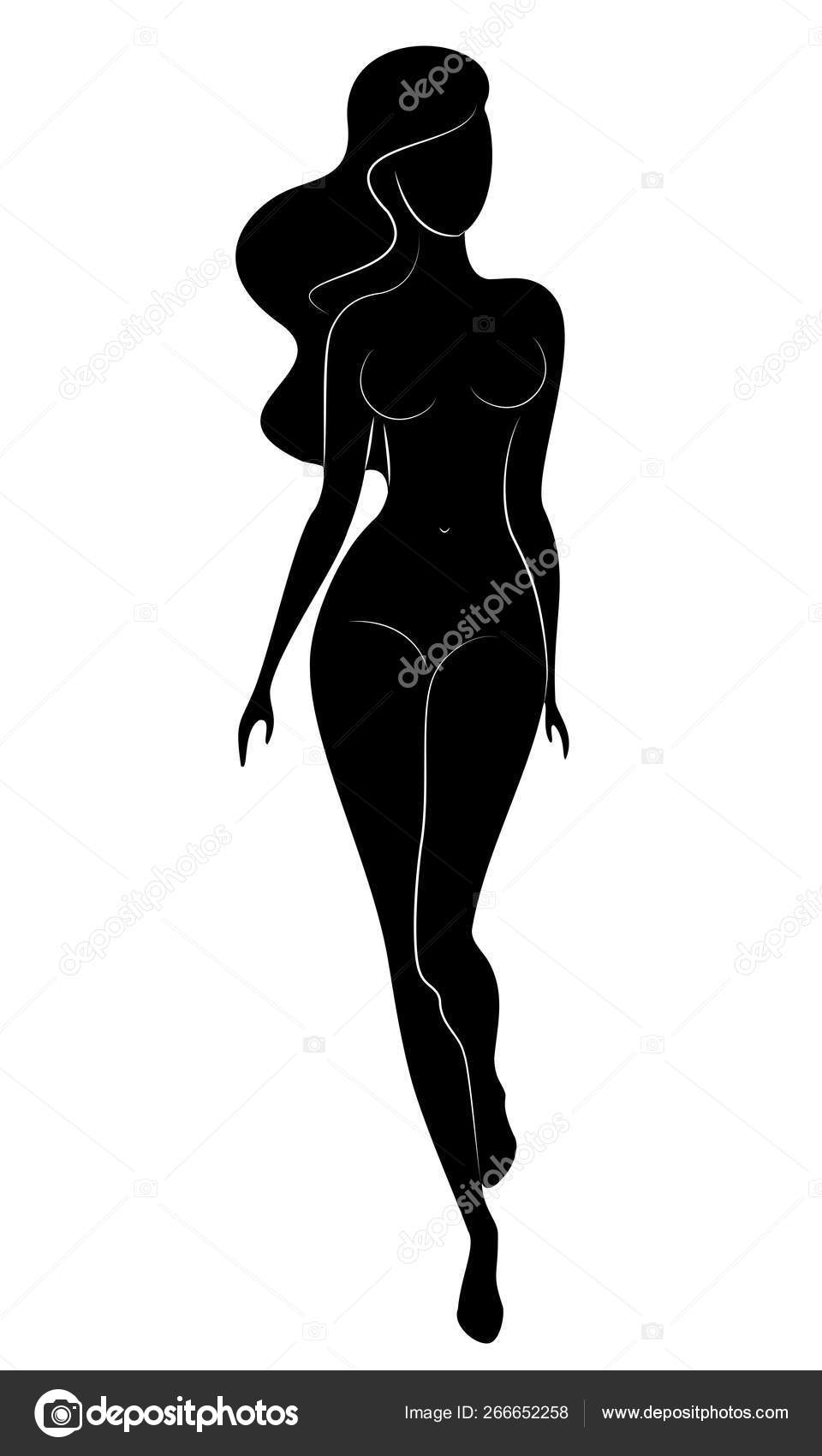 Silhouette Of A Sweet Graceful Lady The Girl Has A Beautiful Slim Figure A Woman Is Standing Vector Illustration Stock Vector Image By C Pavlenko3014 Gmail Com 266652258