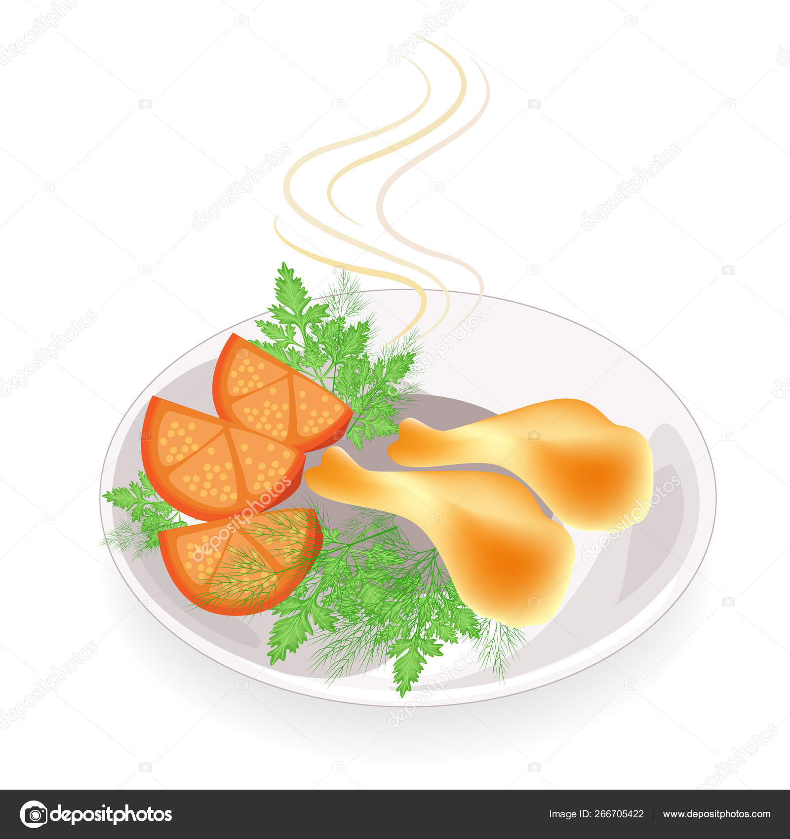 Sur Une Assiette Le Pilon De Viande Frite De Poulet Il Est