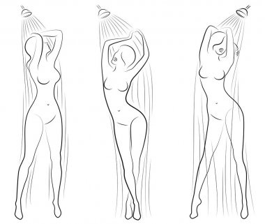 Sevimli bir bayan siluet, o bale dans ediyor. Kadının kilolu bir vücudu var. Kız tombul. Kadın balerin, jimnastikçi. Vektör çizimi