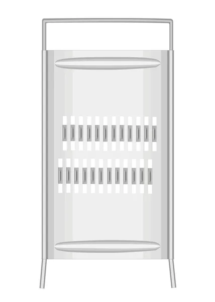 El tema de los utensilios de cocina. Se necesita rallador en la cocina para procesar verduras, rebanando zanahorias coreanas. Ilustración vectorial — Archivo Imágenes Vectoriales