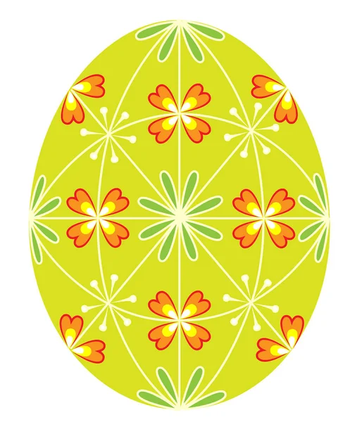 Huevo de Pascua con patrón pintado, 48 cuñas. El símbolo de la Pascua. Una antigua tradición de la gente. Ilustración vectorial — Vector de stock