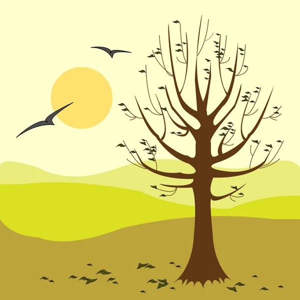 Tiempo de otoño. Tiempo de reflexión y meditación. Otoño. Ilustración vectorial — Vector de stock