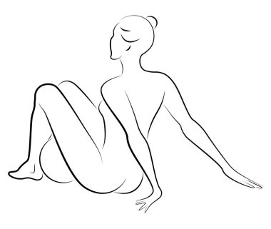 İnce Bayan temel Rgbsilhouette. Kız topu çalıyor. Kadın jimnastikçi. Grafik görüntü. Vektör Illustration.