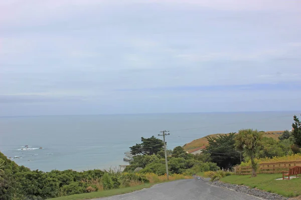 Ulice v Kaikoura za nudného dne — Stock fotografie