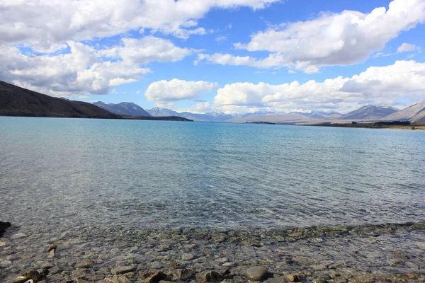 Banco de lago tekapo na Nova Zelândia — Fotografia de Stock