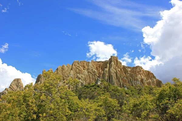 Güneşli bir günde Yeni Zelanda 'daki Clay uçurumları