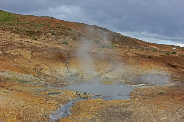 Geotermální oblast Seltun v Krysuviku — Stock fotografie