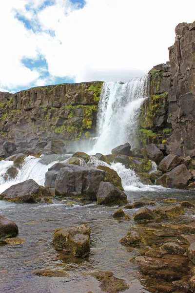 Oxararfoss vattenfall nära Reykjavik — Stockfoto