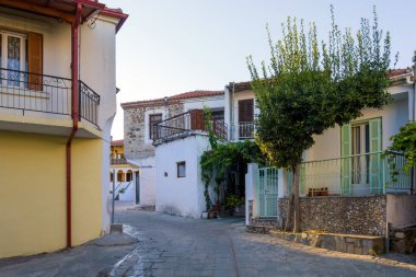     Agios Nikolaos köyünde mimarlık, SIthonia, Chalkidiki, Yunanistan 