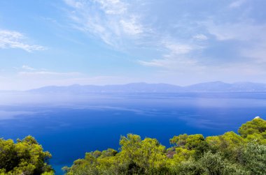 Theologos, Yunanistan, deniz manzarası Euboea Adası'na ile inanılmaz sahne 