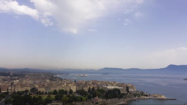 Juni 2018 Corfu Griekenland Mooie Timelapse Van Historische Stad Van — Stockvideo