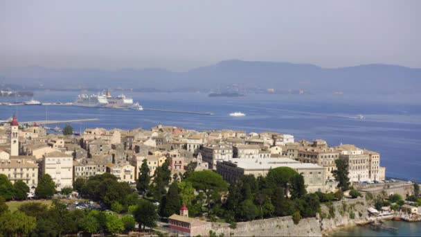 Ιούνιος 2018 Κέρκυρα Ελλάδα Όμορφη Timelapse Από Την Ιστορική Πόλη — Αρχείο Βίντεο