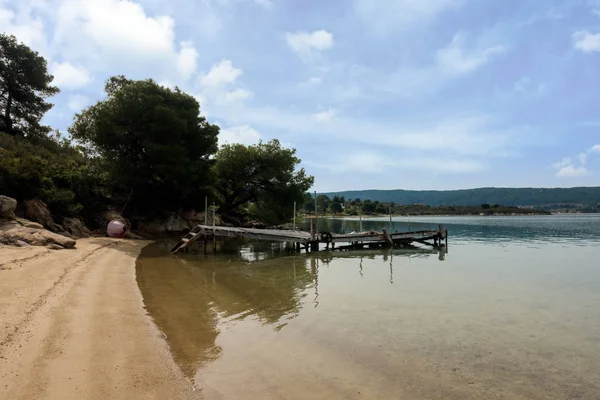 Paisagens Incríveis Beira Mar Ilha Diaporos Sithonia Chalkidiki Grécia — Fotografia de Stock