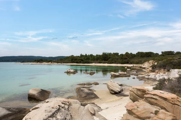 Paisagens Incríveis Beira Mar Ilha Diaporos Sithonia Chalkidiki Grécia — Fotografia de Stock