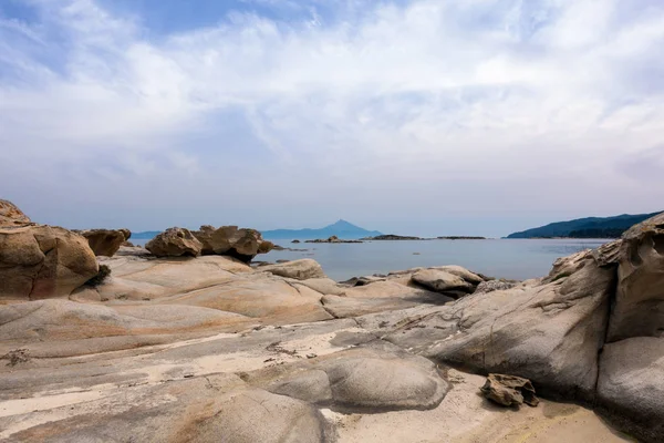 Paisagens Incríveis Beira Mar Ilha Diaporos Sithonia Chalkidiki Grécia — Fotografia de Stock